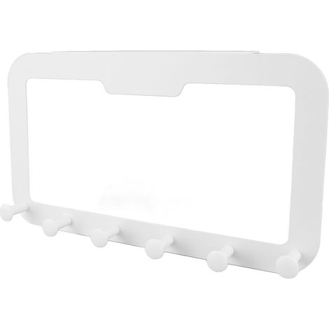 Porte-manteau suspendu par-dessus porte sans perçage PS acier carbone 6 crochets porte-serviette adhésif invisible salle de bain chambre cuisine (1/5)