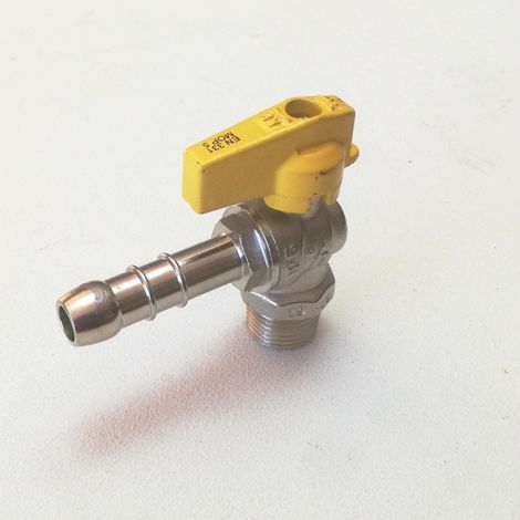 Valvola sfera rubinetto gas portagomma metano ad angolo da 1/2 (1/2)