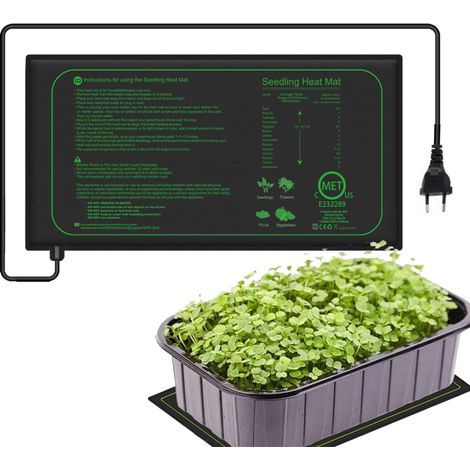Tapis chauffant pour semis 21 W - Tapis chauffant hydroponique standard pour le jardinage intérieur, durable et imperméable, 25 cm x 52,5 cm (1/5)