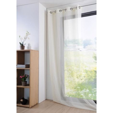 Voilage - Monna - Ecru - Œillets - 135x260 cm - Polyester