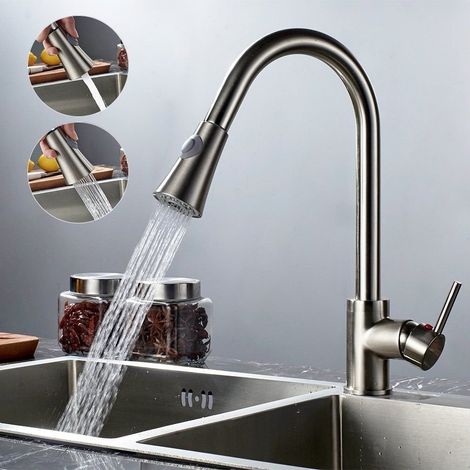 TrAdE Shop Traesio - Miscelatore Rubinetto Lavello S9011 Doccetta Monoforo Monocomando Rubinetteria -