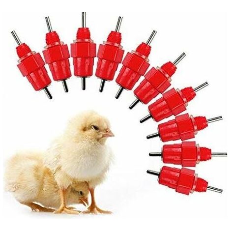 10 pièces eau de volaille tétines à boire canard poulet poule vis d'alimentation en abreuvoir de qualité supérieure (1/5)