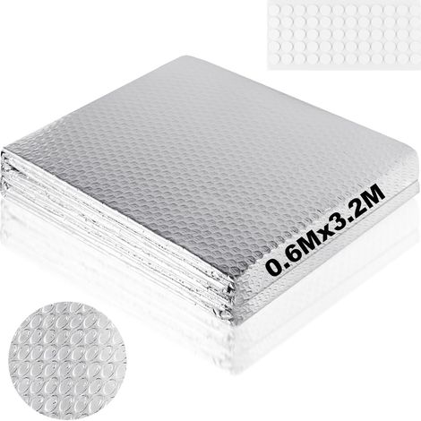 3, 2M Rouleau Isolant Thermique Aluminium Double Face 3mm x 60cm Reflecteur Radiateur Résistant à la chaleur et au Froid Aluminium Derrière Radiateur pour Portes Toits Camping-Cars et Murs (1/5)