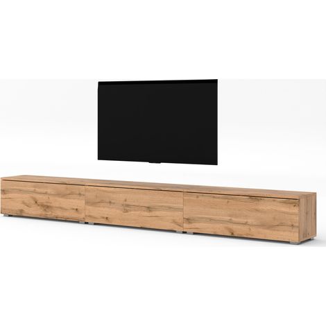 AX LIVING stehendes TV Board Loriano Lowboard Eiche Wotan 3x100 cm