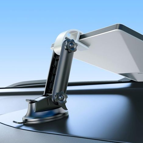 Support de tableau de bord Starlink Mini, kit de fixation pour voiture Starlink Mini avec base à ventouse, support de tableau de bord à angle réglable pour Starlink Mini, blanc (1/5)