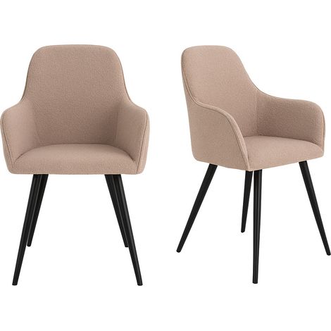 Harbo chaise de salle à manger bouclé beige. (1/4)