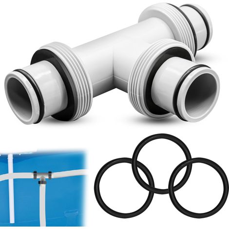 Adaptateur de Tuyau de Piscine, raccord Tuyau Piscine 3,8 cm à 3,8 cm avec 3 Joints en Caoutchouc, connecteurs Pompe Piscine en T pour Adaptateur Filtre Tuyau Piscine Hors Sol (3 interfaces) (1/5)