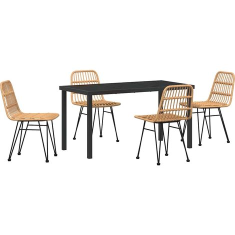 Maison Exclusive - Set da Pranzo per Giardino 5 pz Marrone (1/5)