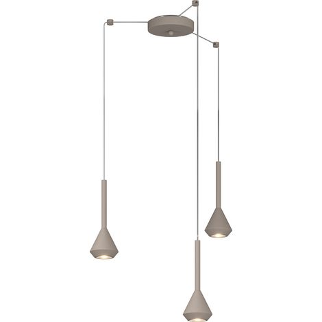 Lampadario Moderno Aygo Metallo Sabbia 3 Luci Gu10