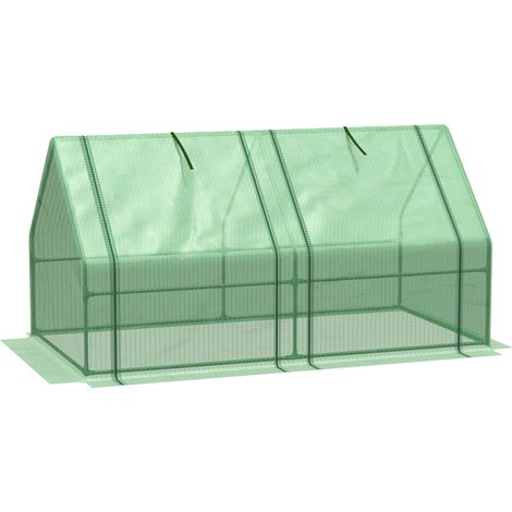 Serra da giardino 180 x 90 x 90 cm per piante e pomodori, struttura in acciaio verde (1/5)
