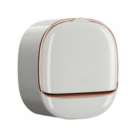 Porte-savon mural pour salle de bain, porte-savon de douche blanc avec couvercle rabattable, porte-savon de douche étanche, porte-savon auto-videur