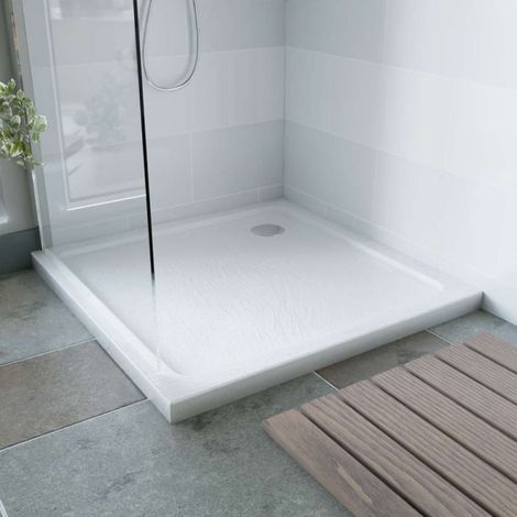 Cuisibane – Receveur de douche 90x90 cm acrylique extraplat – Surface texturée imitation ardoise antidérapante – Épaisseur 5 cm pour installation facile (1/5)