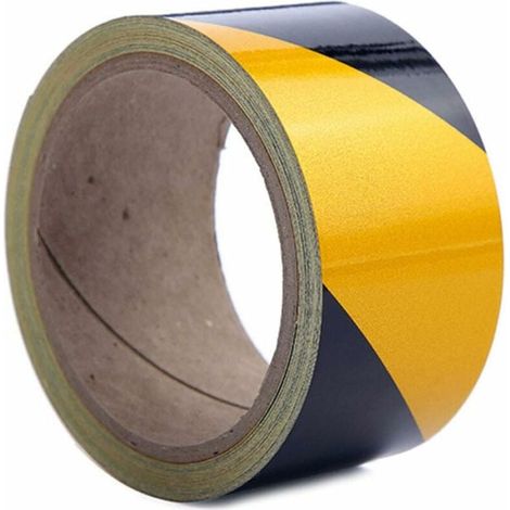Scotch selbstklebendes reflektierendes Klebeband, gelb und schwarz, 50 mm x 25 m, Gefahrenwarnband, Bodenmarkierung, PVC-Markierungsband für Bodenmarkierungen, 56Vingt (1/5)