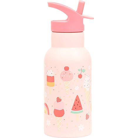 A little lovely company - Stainless Steel Drinking Bottle - Icecream - 7.3 x 20 x 7.3 cm