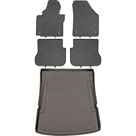 Volkswagen Caddy Maxi VAN de 10/2007 a 2020. Juego de alfombrillas de goma para coche y alfombrilla para maletero.