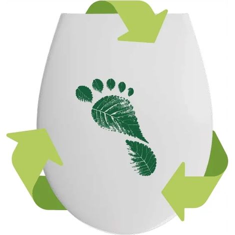 Les rois des sièges de toilettes Abattant WC EKO - Blanc - Recyclé - Antibactérien et Design Moderne (1/5)