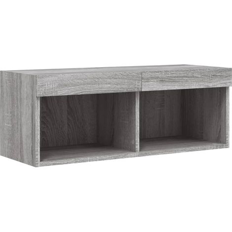 Mobile TV multimediale scaffale per televisione televisione buffet sala da pranzo soggiorno camera da letto con luci a LED sonoma 80 x 30 x 30 cm grigio 020026829
