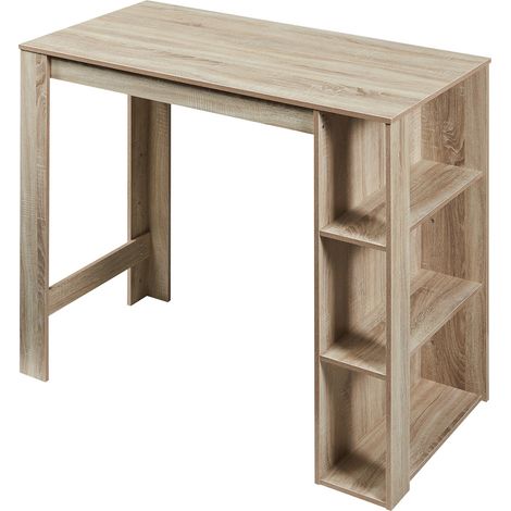 Tavolo da bar 3 ripiani 120 x 60 x 106 cm effetto rovere 030010986