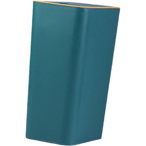 Poubelle compacte 15 L plastique avec couvercle poussoir, corbeille à papier étroite 34x23x15 cm pour salle de bain, chambre, cuisine, 1 pièce (1/4)