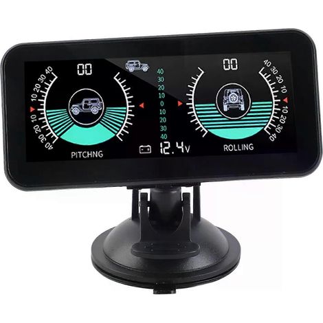 Inclinomètre intelligent pour voiture, jauge d'inclinaison, affichage tête haute haute résolution, moniteur en temps réel, alarmes automatiques, mesureur d'angle et de pente numérique -- JXLGV (1/5)