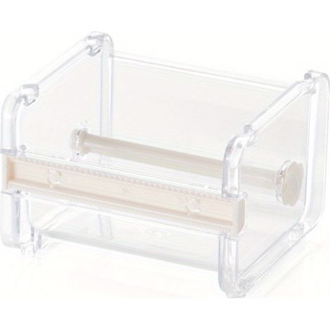 1pc Distributeur de ruban adhésif de bureau multifonction et pratique, machine de coupe, boîte de rangement de ruban sur bureau, boîte de finition, Beige (1/5)