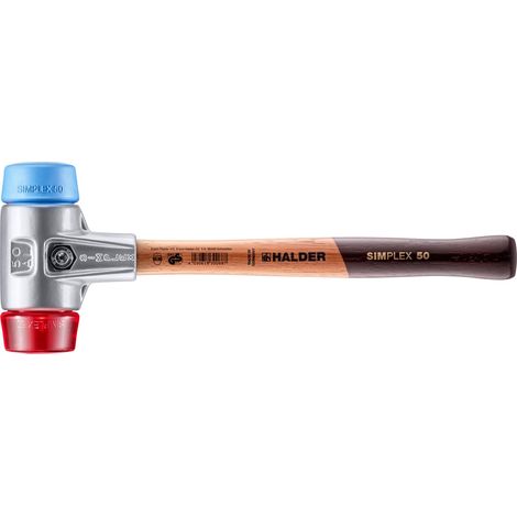Hammer HALDER SIMPLEX TPE weich / Kunststoff mit Aluminiumgehäuse und Holzstiel - D=50 mm - 3116.050 (1/5)