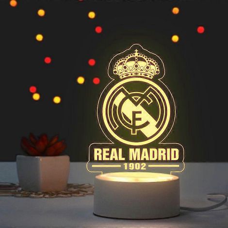 Lámpara nocturna del Real Madrid Club Decoraciones creativas para aficionados Regalos de cumpleaños