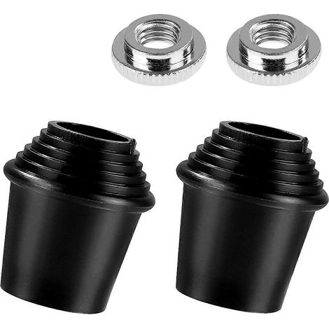 Set aus 2 Bassdrumfüßen, Gewindefüße aus Gummi mit Sicherungsmuttern, kompatibel mit Bassdrums. (1/5)