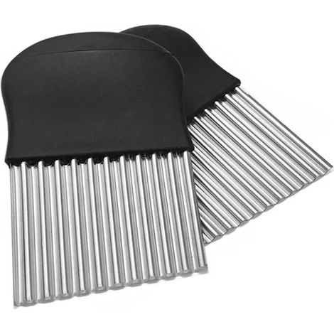 Lot de 4 Cannelures, Frites, Couteau Patate, Ondule, Legumes, Fruit, Inox, Cuisine, Coupe, Waffle (1/5)