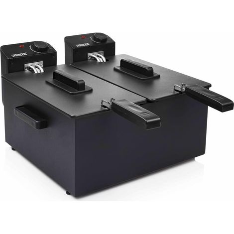 Kaltzonen Doppelfritteuse 6 Ltr. Edelstahl Schwarz 3600 Watt (1/5)