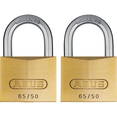 ABUS Mechanical Brass Padlock Twin Pack (65/50mm) – Model ABU6550TC
