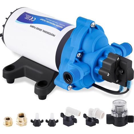 Pompe à Membrane à Eau 220V 88W 11,3 Lpm/min, 45 Psi, 3.1 Bar Pompe à Eau Pompe à Eau Auto-amorçante Pompe à Pression pour Maison, Douche, Jardin, RV Robinets (1/5)