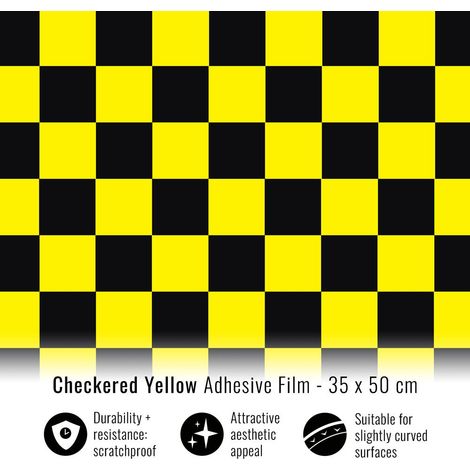 Pellicola Adesiva Scacchi Giallo Nero 35 x 50 cm (1/4)