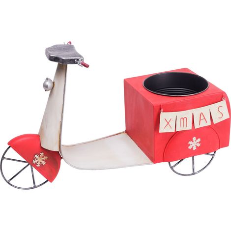 TrendLine Blumentopf Metall Roller Xmas 55 x 33 cm rot Dekofigur (1/3)