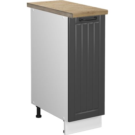 Armadio cucina dispensa alto Fame-Line, Antracite rustico, 30 cm , PL Rovere, Vicco