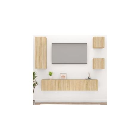 Ensemble de meubles TV 5 pcs Chêne sonoma Bois d'ingénierie (1/5)