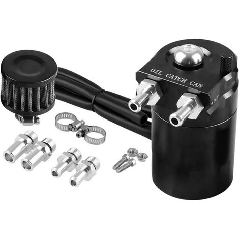 TAO Universal Automatic Oil Catch Can with Baffle Plate Filter, 300ml (Black) (1/5)