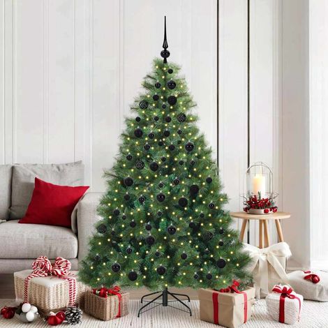 Künstlicher Weihnachtsbaum mit 300 LEDs Grün 180 cm PE und PVC