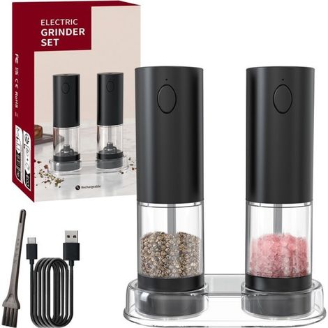 Electric Pepper Grinder - Spice Grinder - Automatic Electric Salt and Pepper Mill - Black - Plastic (1/5)