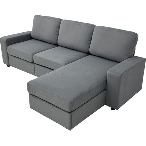 Canapé d’angle familial moderne avec espace de rangement, équipé de 4 compartiments de stockage et d’une ottomane pour un confort optimal (1/5)