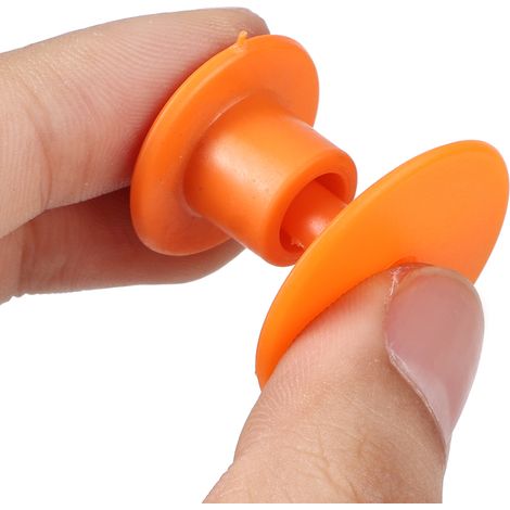 100 étiquettes auriculaires orange pour identification animale - Accessoire de marquage pour porc vache mouton, rond 30x30mm (1/4)