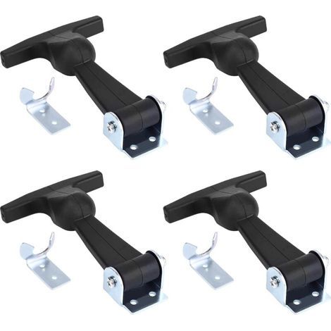 4X Elastic Rubber Hood Supports Quick Release Hood T-Handle Loop Flexible Car Hood Fasteners Metal Flexible Rubber Pull Latches for Motor Cart (1/5)