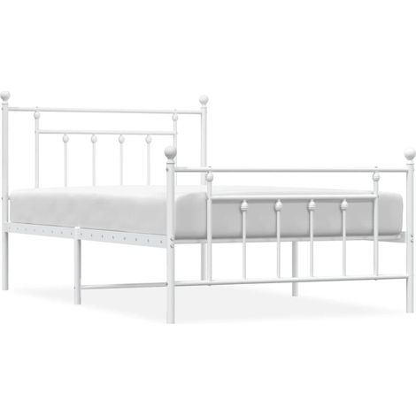 Maison Exclusive - Giroletto con Testiera e Pediera Metallo Bianco 100x200 cm (1/5)