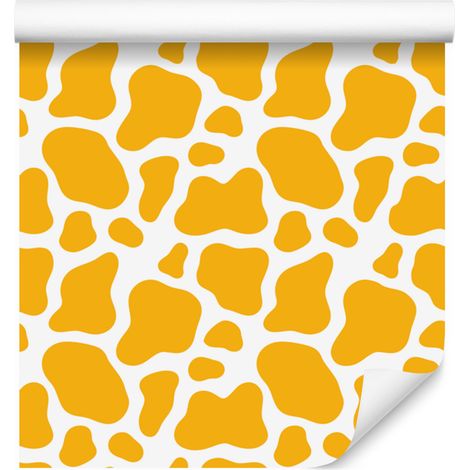 Kuhfleckenmuster-Tapete in Gold und Creme, goldener Hintergrund für Wohn- und Schlafzimmer 50x1000 (1/5)
