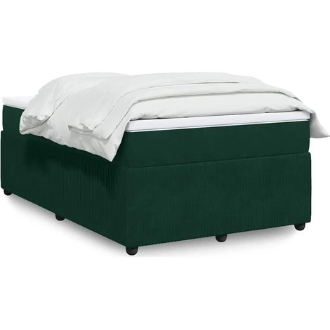 Boxspringbett mit Matratze Dunkelgrün 120x190 cm Samt