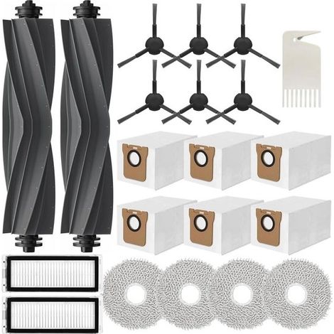 Para Dreame L20 Ultra/L20 Ultra. El juego completo de accesorios incluye: 2 cepillos de rodillo, 6 bolsas para polvo, 4 almohadillas de mopa, 6 cepillos laterales y 2 filtros. Este es un