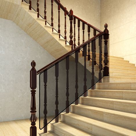 Staircase safety net - 3m x 79cm - Black - Child-protective - Easy to install (1/5)