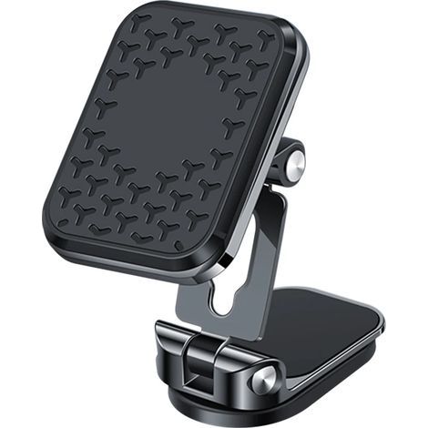 Supporto magnetico per auto, girevole a 720° e pieghevole, per cellulari, smartphone e dispositivi GPS, realizzato in lega, con un potente magnete, applicabile universalmente. (1/5)