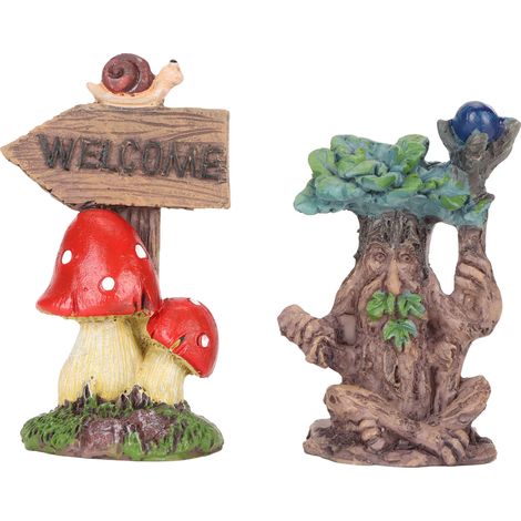 Lot de statuettes d'arbre magique miniature en résine synthétique, accessoires de jardin imperméables et résistants au soleil. (1/5)