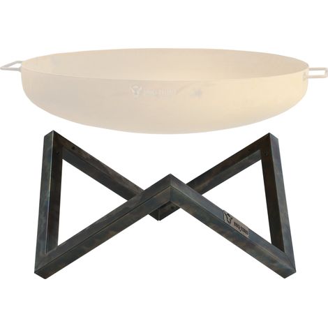BBQ-Toro Karbonstahl Feuerschalen Gestell für Ø 60 cm Feuerschalen, V-Form, Antik-Rost-Optik (1/5)